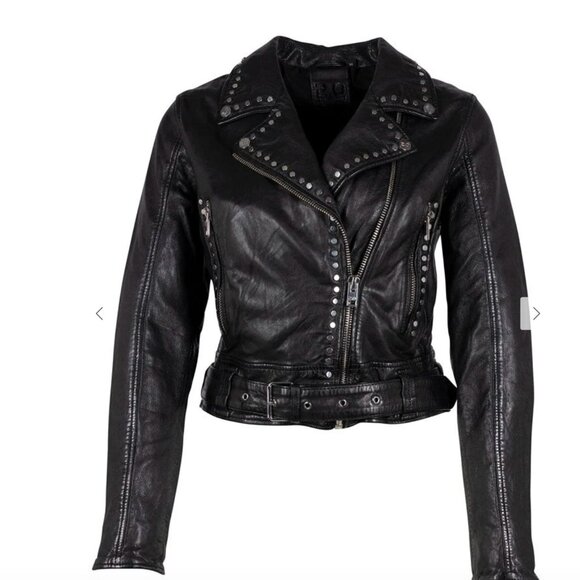 Mauritius Black Leather Jacket. Mint! - Picture 1 of 8